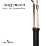Night Lights & Ambient Lighting: Sarantino LED Metal Floor Lamp with 2 Lights in Brushed Gold and Black Finish