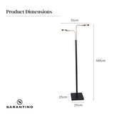 Night Lights & Ambient Lighting: Sarantino LED Metal Floor Lamp with 2 Lights in Brushed Gold and Black Finish