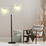 Night Lights & Ambient Lighting: Sarantino LED Metal Floor Lamp with 2 Lights in Brushed Gold and Black Finish