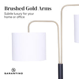 Night Lights & Ambient Lighting: Sarantino Black/Brass Finish Reading Light  Electric Table Lamp