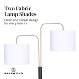 Night Lights & Ambient Lighting: Sarantino Black/Brass Finish Reading Light  Electric Table Lamp