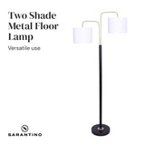 Night Lights & Ambient Lighting: Sarantino Black/Brass Finish Reading Light  Electric Table Lamp