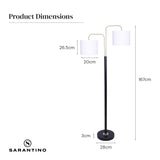 Night Lights & Ambient Lighting: Sarantino Black/Brass Finish Reading Light  Electric Table Lamp