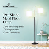 Night Lights & Ambient Lighting: Sarantino Black/Brass Finish Reading Light  Electric Table Lamp
