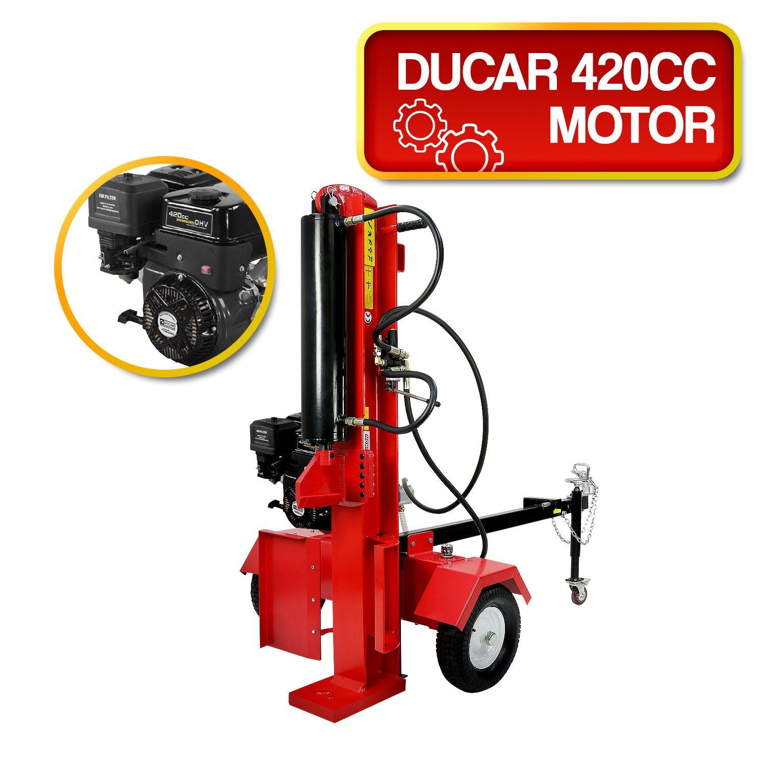 Outdoor Power Equipment: Yukon 60 Ton 420cc Hydraulic Log Splitter Petrol Engine Wood Firewood Cutter
