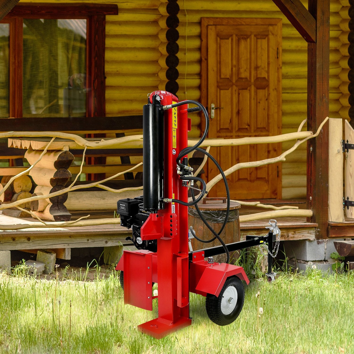 Outdoor Power Equipment: Yukon 60 Ton 420cc Hydraulic Log Splitter Petrol Engine Wood Firewood Cutter