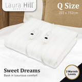 Blankets & Throws: Laura Hill Electric Blanket Queen Size Fitted Underlay Winter Throw - White
