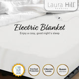 Blankets & Throws: Laura Hill Electric Blanket Queen Size Fitted Underlay Winter Throw - White