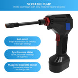Air Pumps: MEC Maxim ATP 12V Tyre Pump Portable Electric Car Tyre Air Pump with LED Light Digital Pressure Metre