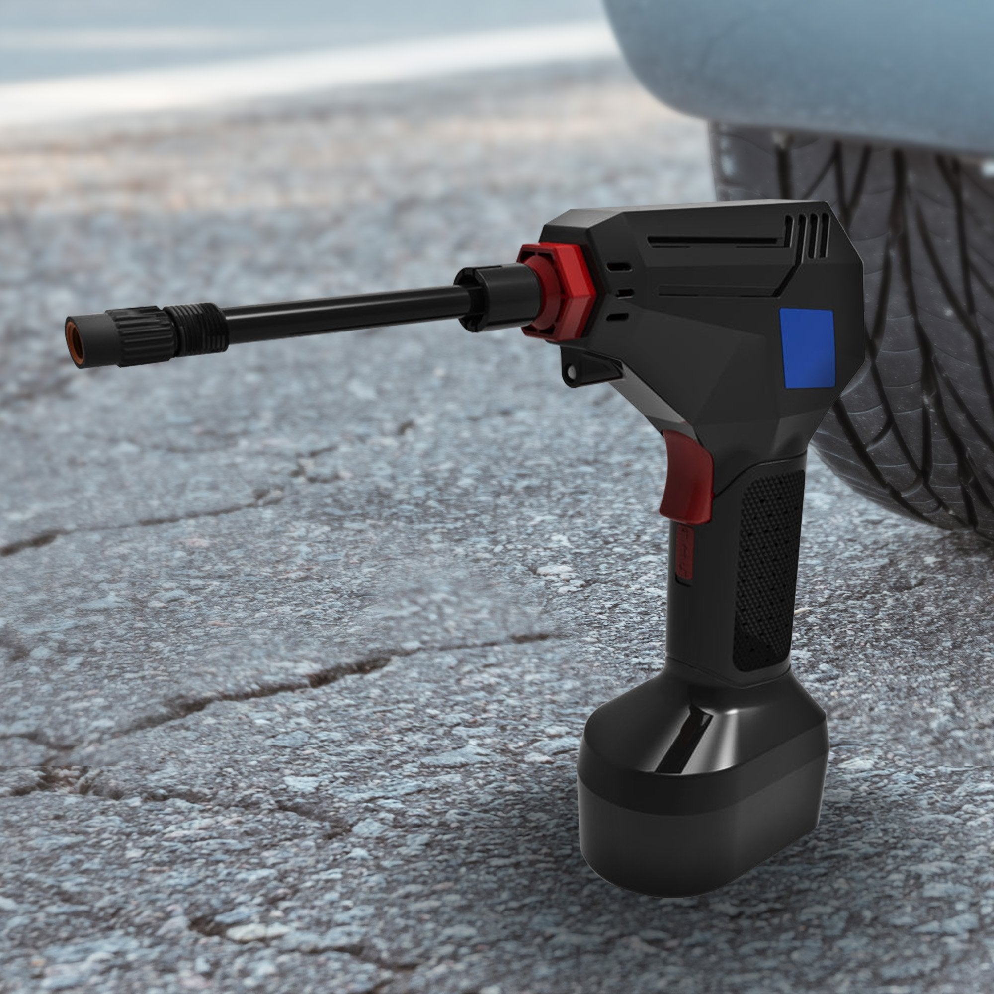 Air Pumps: MEC Maxim ATP 12V Tyre Pump Portable Electric Car Tyre Air Pump with LED Light Digital Pressure Metre