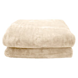 Blankets & Throws: Laura Hill Mink Blanket Double Sided 600GSM Queen Size Beige