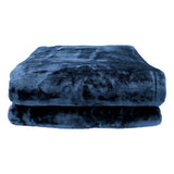 Blankets & Throws: Laura Hill 600gsm Faux Mink Blanket Queen Size Double-sided Throw Rug Large Super Luxurious Soft - Blue