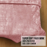 Blankets & Throws: Laura Hill Mink Blanket Queen Size Double-sided Soft Plush Bed Faux Throw Rug 220 X 240cm (pink)