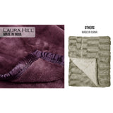 Blankets & Throws: Laura Hill Mink Blanket Throw Purple Double Sided Queen Size Soft Plush Bed Faux Rug