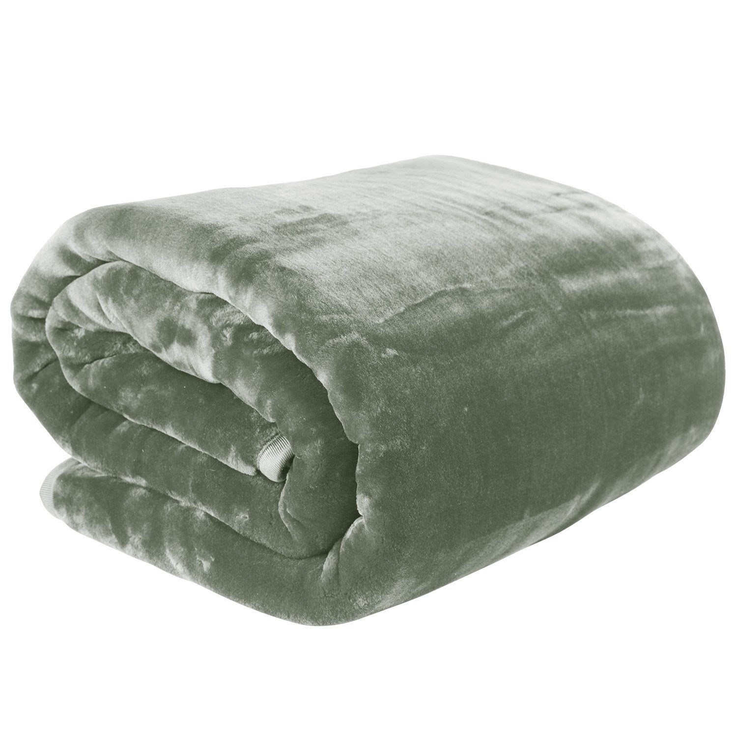 Blankets & Throws: Laura Hill 600-GSM Mink Blanket Queen Size Double-Sided Soft Plush Bed Faux Throw Rug 220 X 240cm Sage