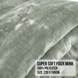 Blankets & Throws: Laura Hill 600-GSM Mink Blanket Queen Size Double-Sided Soft Plush Bed Faux Throw Rug 220 X 240cm Sage