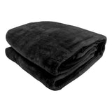 Blankets & Throws: Laura Hill 800-gsm Faux Mink Throw Rug Blanket Queen Size Double-sided Large Super Luxurious Soft Heavy - Black