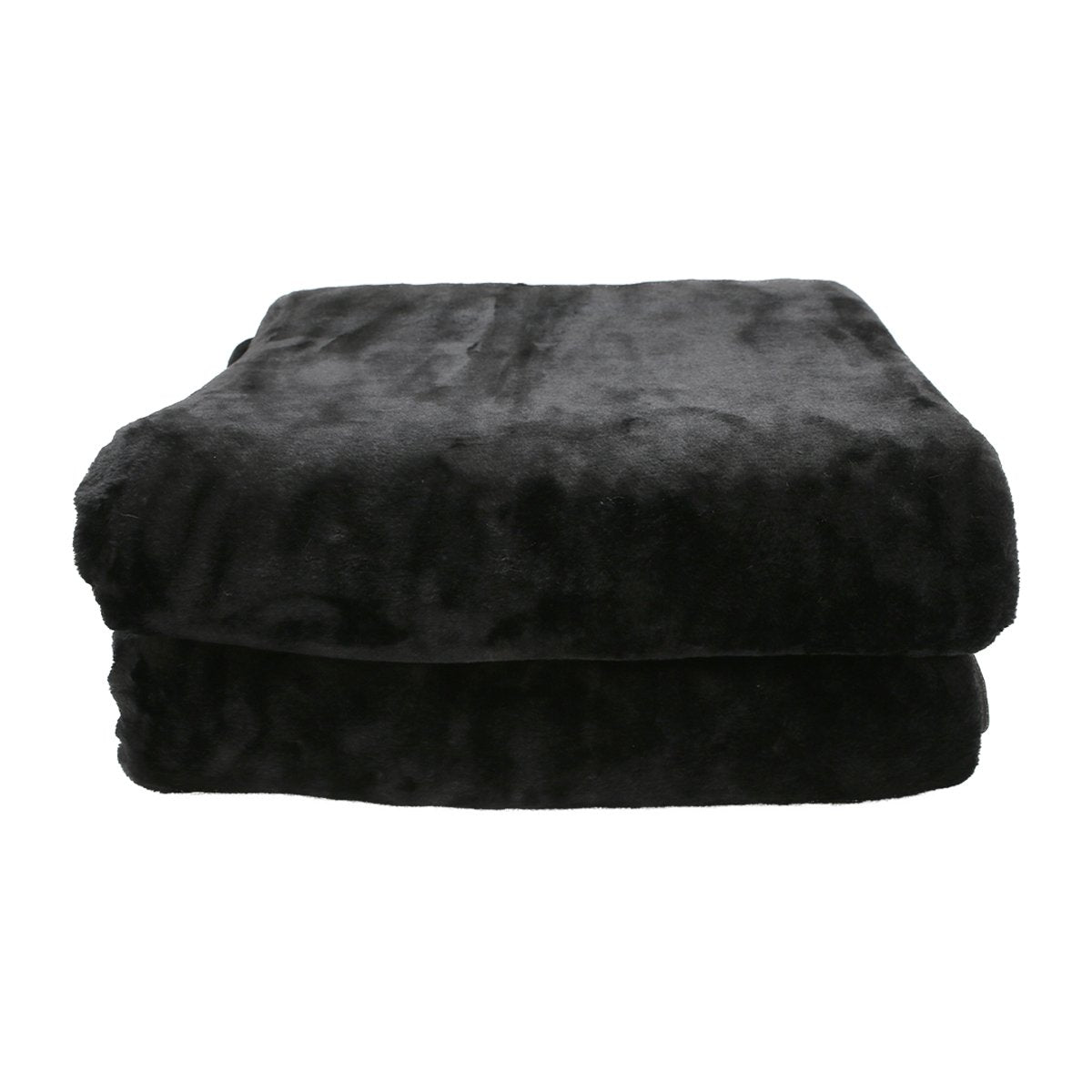 Blankets & Throws: Laura Hill 800-gsm Faux Mink Throw Rug Blanket Queen Size Double-sided Large Super Luxurious Soft Heavy - Black