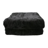 Blankets & Throws: Laura Hill 800-gsm Faux Mink Throw Rug Blanket Queen Size Double-sided Large Super Luxurious Soft Heavy - Black