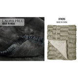 Blankets & Throws: Laura Hill 800-gsm Faux Mink Throw Rug Blanket Queen Size Double-sided Large Super Luxurious Soft Heavy - Black