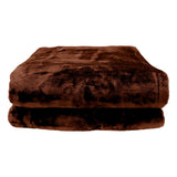 Blankets & Throws: Laura Hill Faux Mink Blanket 800GSM Heavy Double-Sided - Chocolate