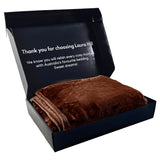 Blankets & Throws: Laura Hill Faux Mink Blanket 800GSM Heavy Double-Sided - Chocolate