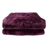 Blankets & Throws: Laura Hill Double-sided Large 220 X 240cm Faux Mink Throw Rug Blanket 800-gsm Heavy - Purple