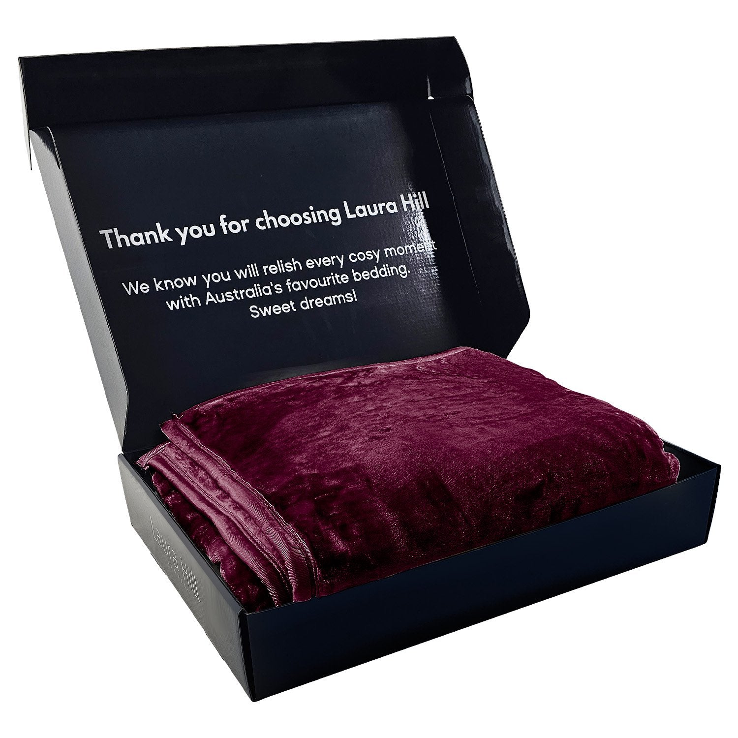 Blankets & Throws: Laura Hill Double-sided Large 220 X 240cm Faux Mink Throw Rug Blanket 800-gsm Heavy - Purple