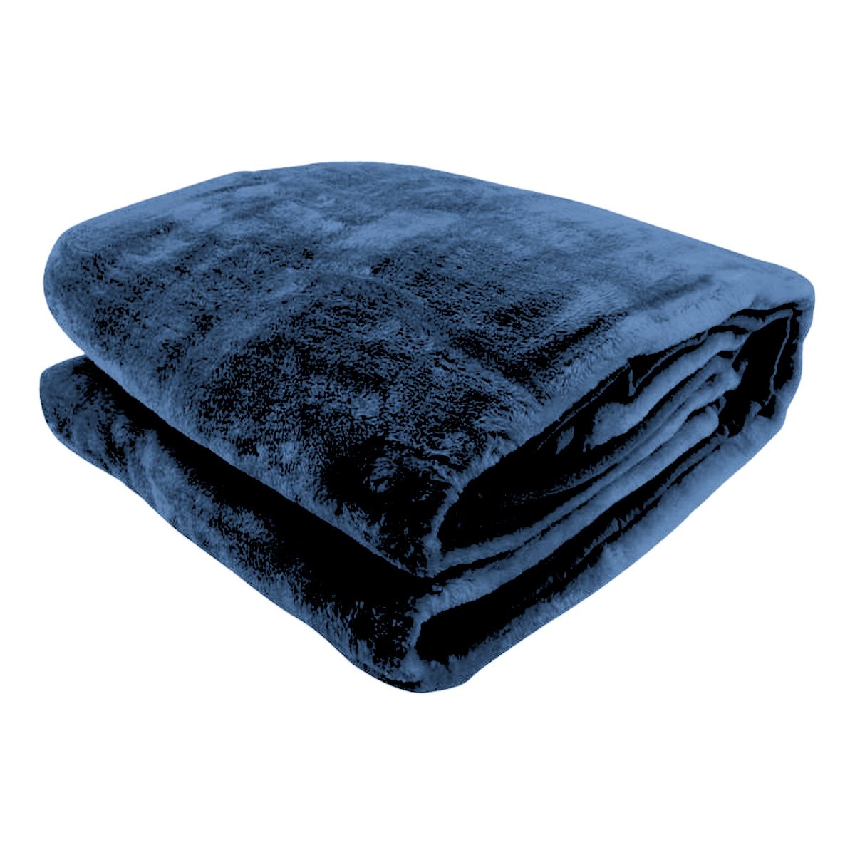 Blankets & Throws: Laura Hill 800-gsm Faux Mink Throw Rug Blanket Queen Size Double-sided Large 220 X 240cm Heavy - Blue
