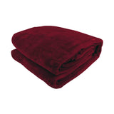 Blankets & Throws: Laura Hill Double-sided Large 220 X 240cm Faux Mink Throw Rug Blanket 800-gsm Heavy - Red