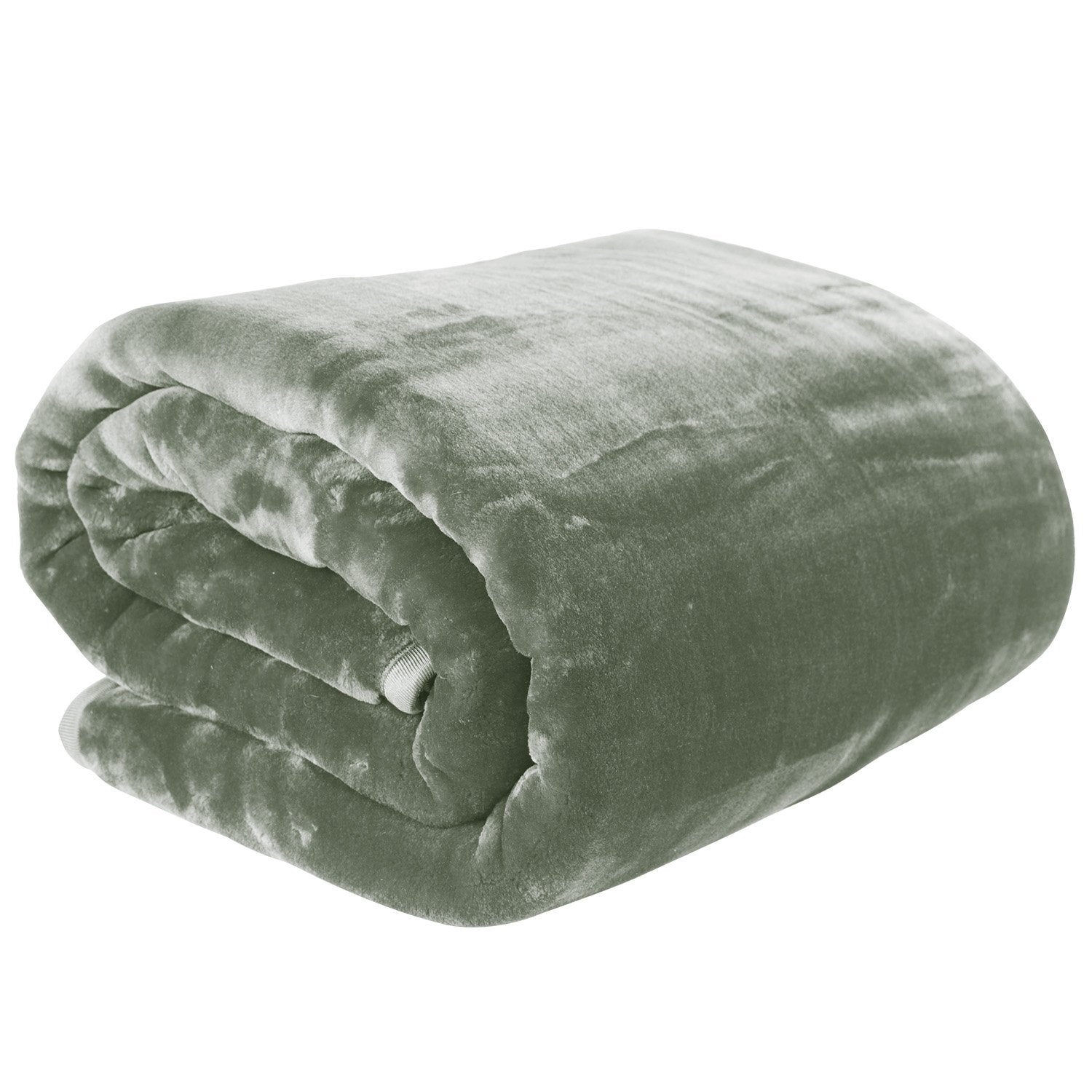 Blankets & Throws: Laura Hill 800-GSM Mink Blanket Queen Size Double-Sided Soft Plush Bed Faux Throw Rug 220 X 240cm Heavy Sage