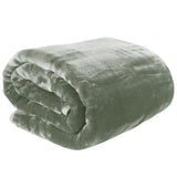 Blankets & Throws: Laura Hill 800-GSM Mink Blanket Queen Size Double-Sided Soft Plush Bed Faux Throw Rug 220 X 240cm Heavy Sage