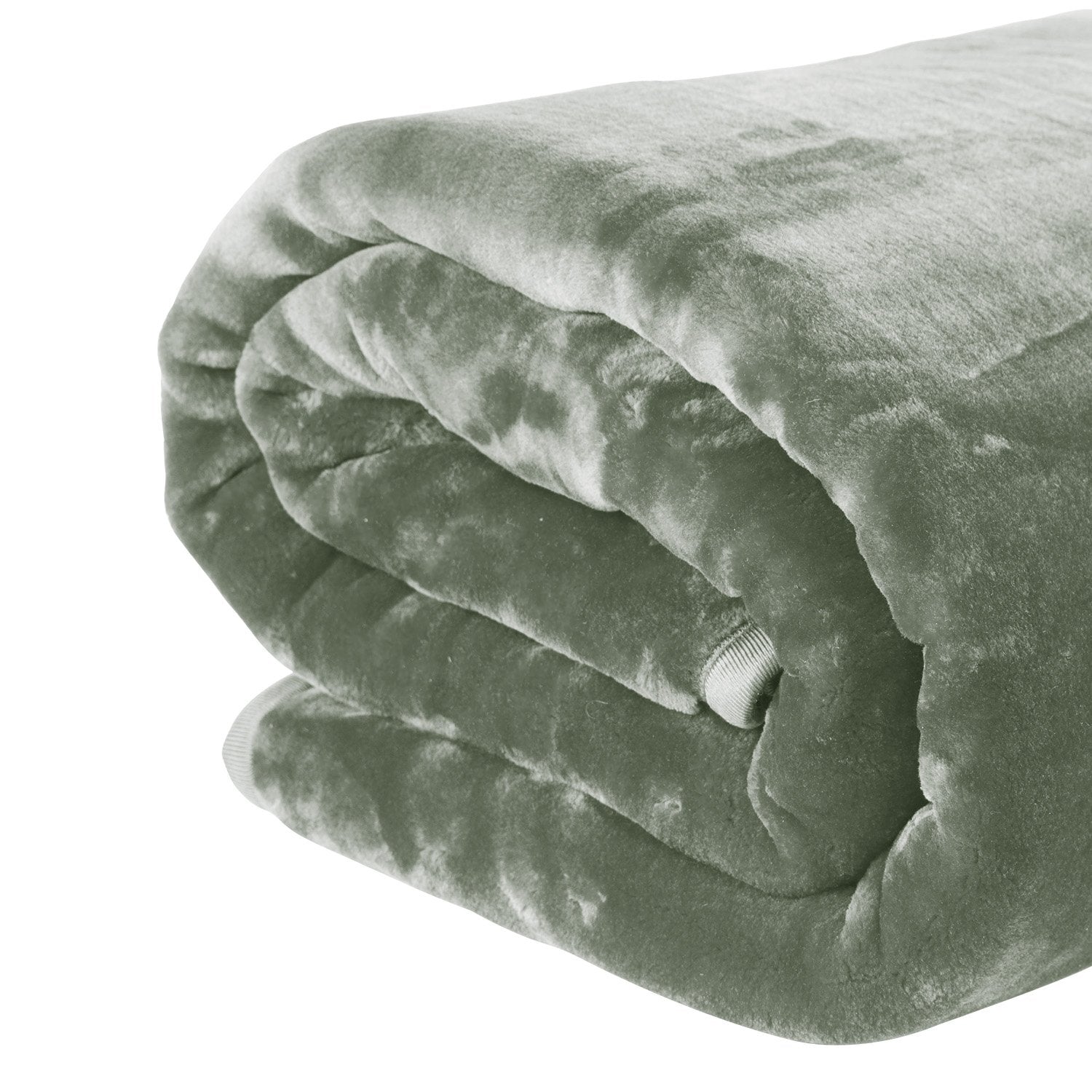 Blankets & Throws: Laura Hill 800-GSM Mink Blanket Queen Size Double-Sided Soft Plush Bed Faux Throw Rug 220 X 240cm Heavy Sage