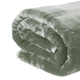 Blankets & Throws: Laura Hill 800-GSM Mink Blanket Queen Size Double-Sided Soft Plush Bed Faux Throw Rug 220 X 240cm Heavy Sage