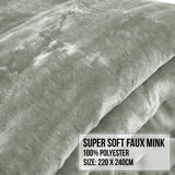 Blankets & Throws: Laura Hill 800-GSM Mink Blanket Queen Size Double-Sided Soft Plush Bed Faux Throw Rug 220 X 240cm Heavy Sage