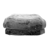 Blankets & Throws: Laura Hill Double-sided Large 220 X 240cm Faux Mink Throw Rug Blanket 800-gsm Heavy - Silver