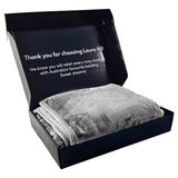 Blankets & Throws: Laura Hill Double-sided Large 220 X 240cm Faux Mink Throw Rug Blanket 800-gsm Heavy - Silver