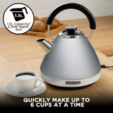 Kettles: Morphy Richards 1.5L Venture Collection Pyramid Kettle in Steel Grey