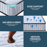 Mattress Toppers: Laura Hill King Single Size Mattress Pocket Spring High Density Foam For Bed