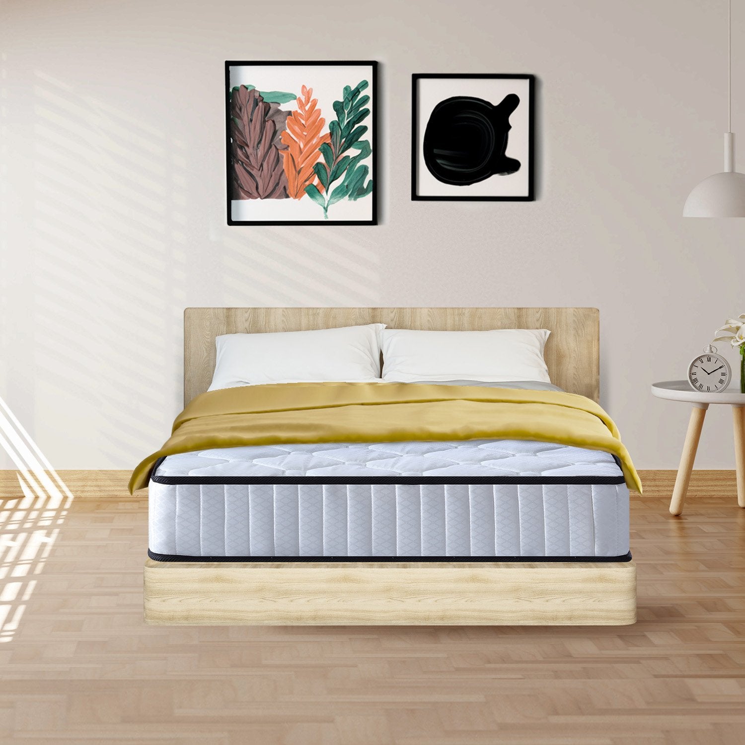 Mattress Toppers: Laura Hill King Single Size Mattress Pocket Spring High Density Foam For Bed