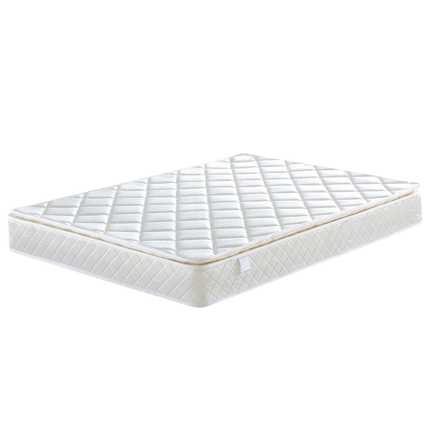 Mattress Toppers: Laura Hill Mattress Queen Size Pillow Top Pocket Spring High Density Foam 22cm