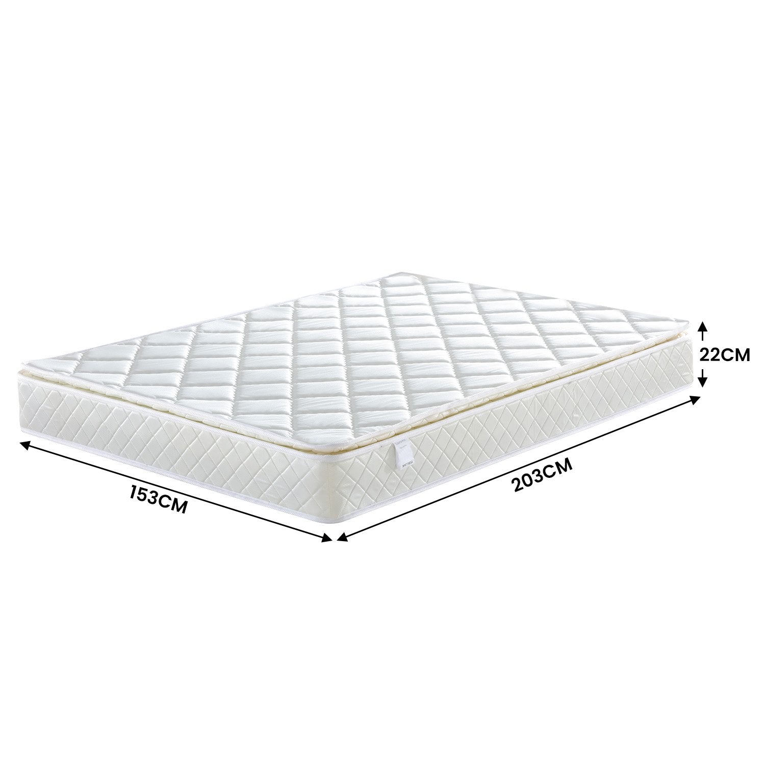 Mattress Toppers: Laura Hill Mattress Queen Size Pillow Top Pocket Spring High Density Foam 22cm