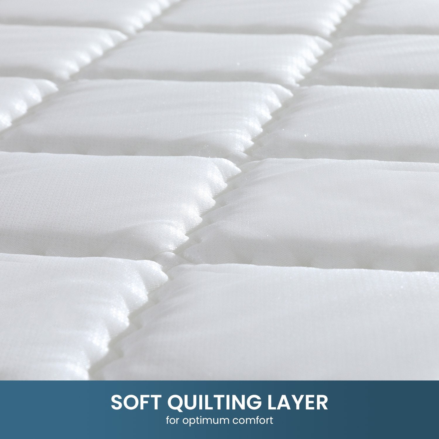 Mattress Toppers: Laura Hill Mattress Queen Size Pillow Top Pocket Spring High Density Foam 22cm