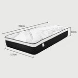 Mattress Toppers: Laura Hill Double Mattress Bed Size Euro Top Topper 5 Zone Spring Foam 32cm