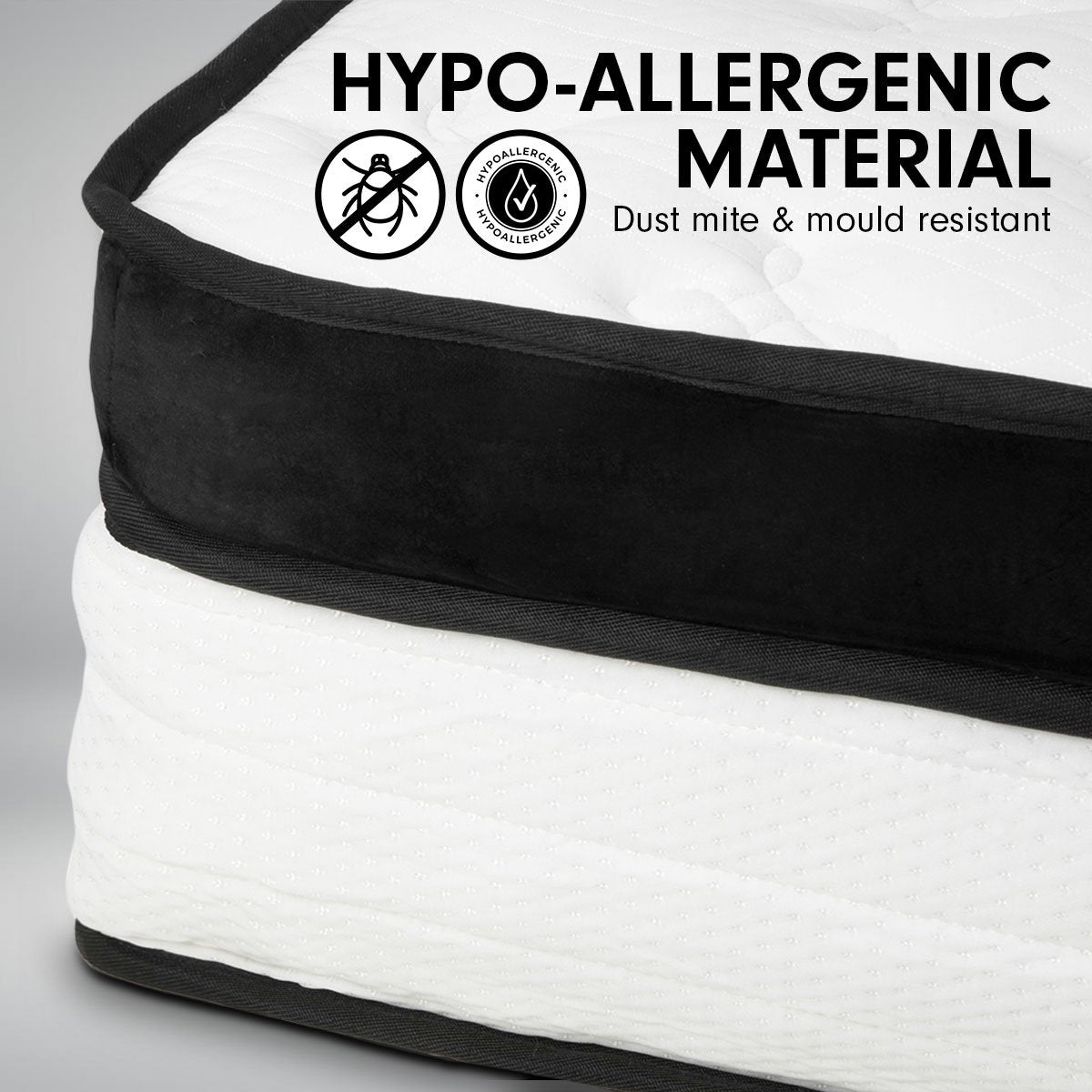 Mattress Toppers: Laura Hill Queen Mattress Bed Size Euro Top 5 Zone Spring Foam 32cm Bedding Pocket
