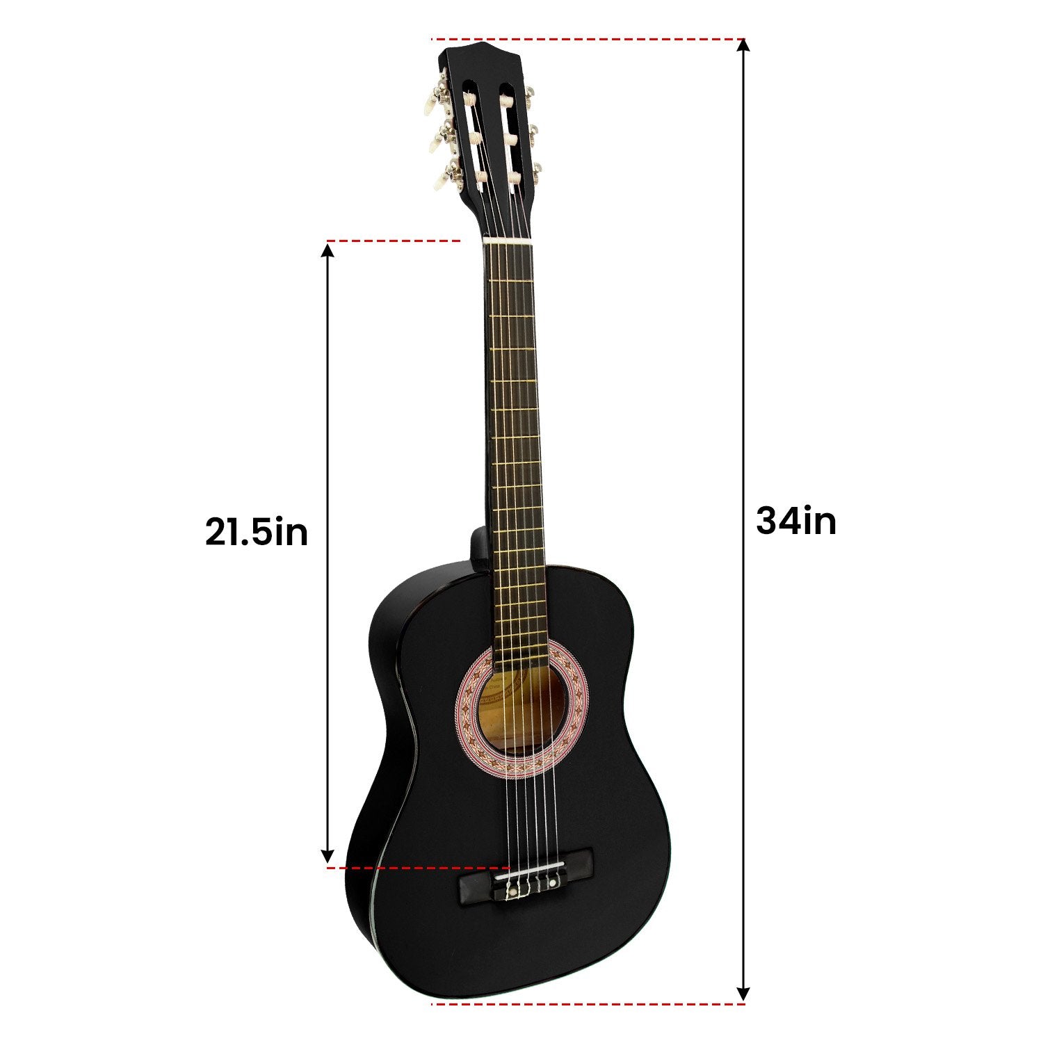 Guitars: Karrera 34in Acoustic Children Wooden Guitar - Black