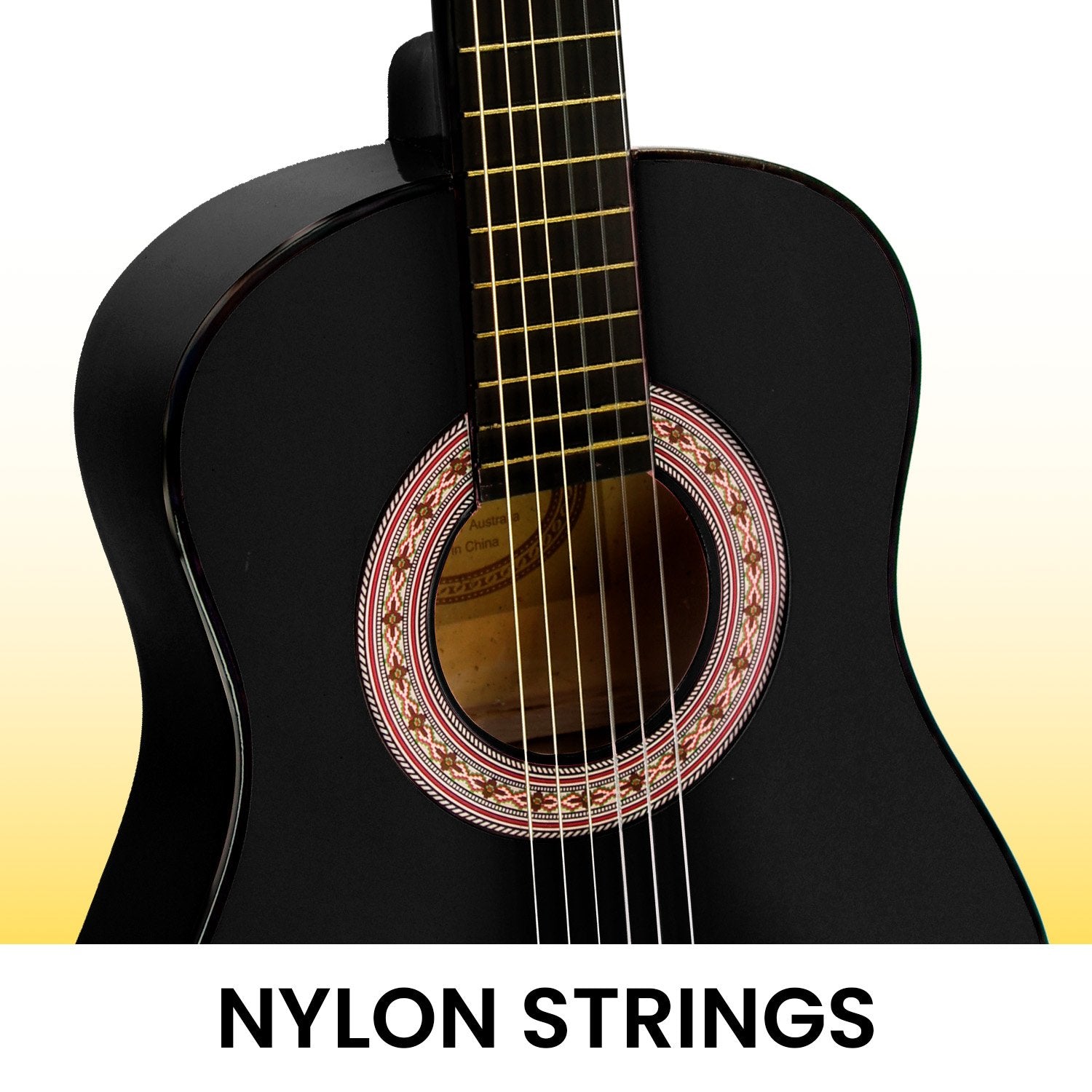 Guitars: Karrera 34in Acoustic Children Wooden Guitar - Black