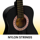 Guitars: Karrera 34in Acoustic Children Wooden Guitar - Black