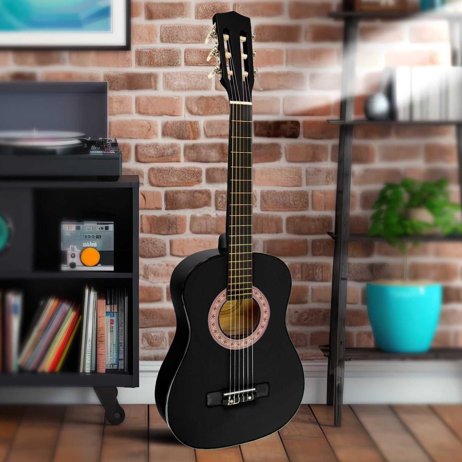 Guitars: Karrera 34in Acoustic Children Wooden Guitar - Black