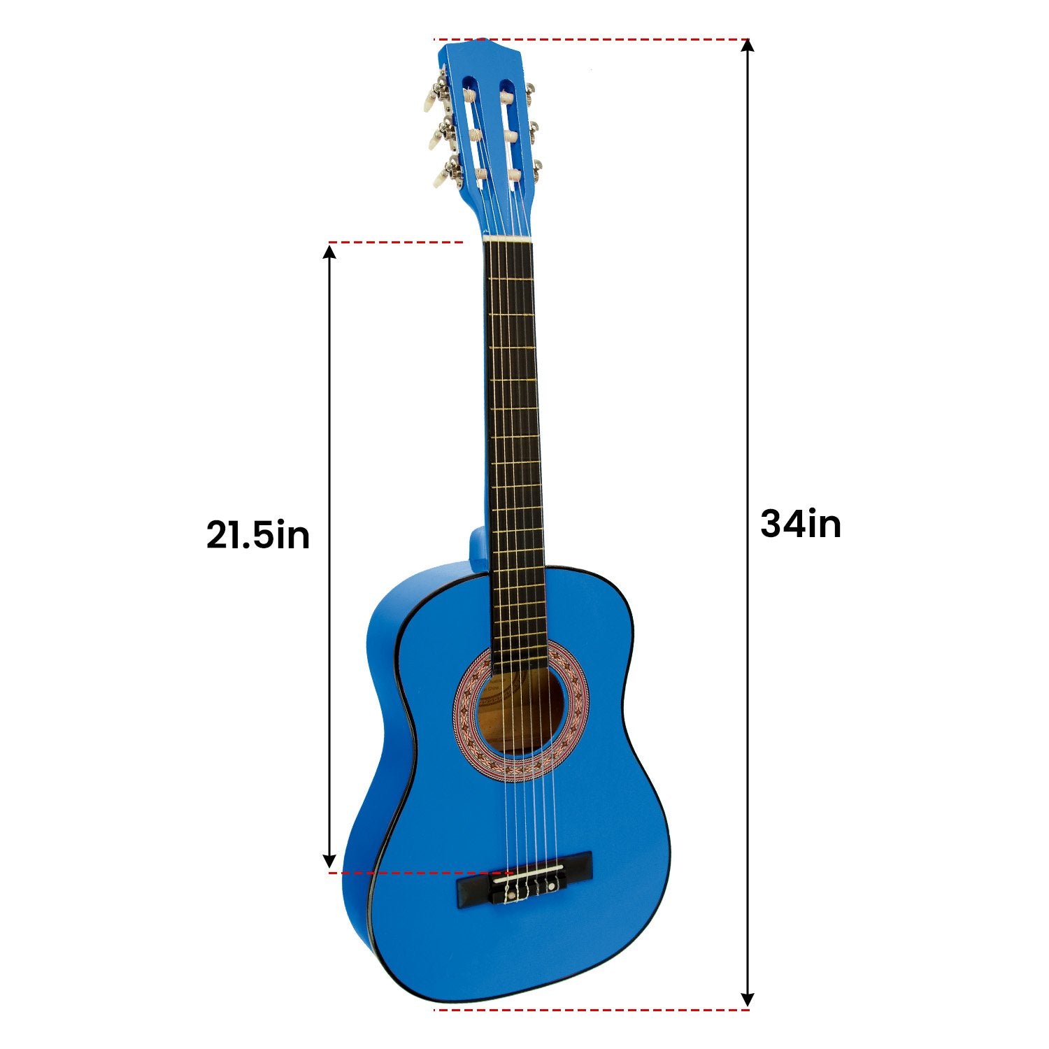 Guitars: Karrera 34in Acoustic Children no cut Guitar - Blue